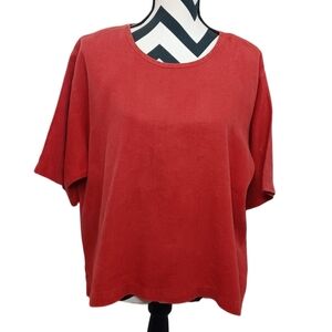 CTC Linens VTG 100% Linen Lagenlook Artsy Sz XL Boxy Fit Blouse